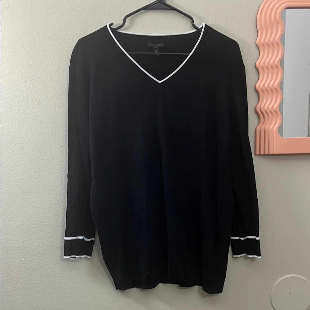 ESCADA V-Neck Sweater with White Trim